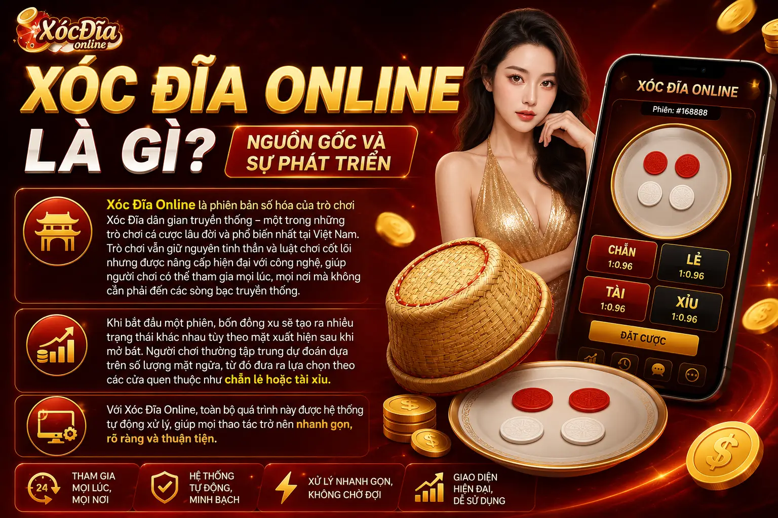 Thông tin về hình thức Xóc Đĩa Online